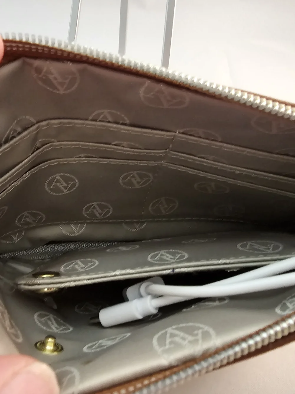 Adrienne Vittadini Wristlet Clutch With Phone Charger